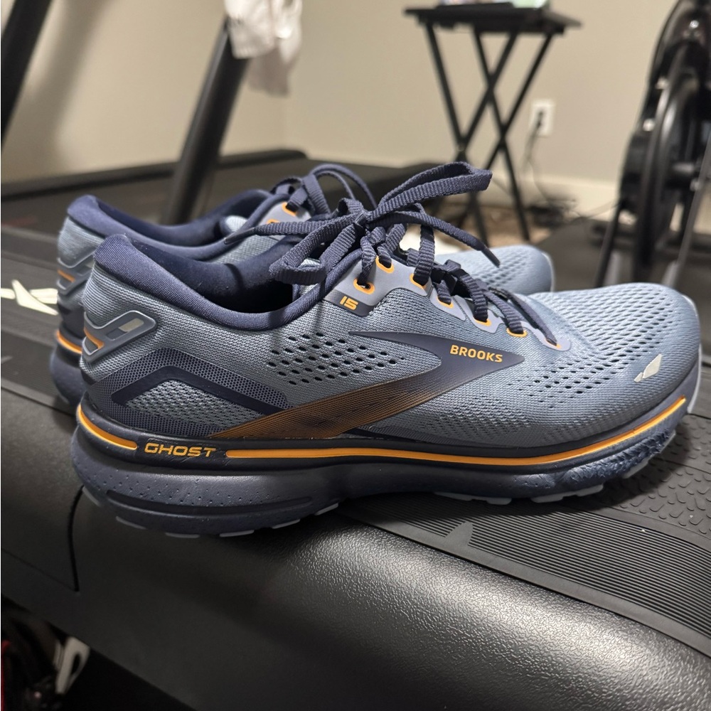 Brooks Ghost Men's Running Shoes - Blue and Gold Accents